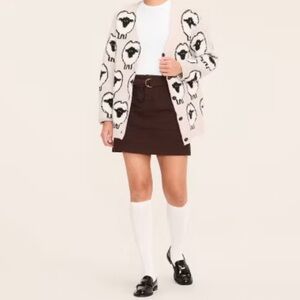 Woolrich x Target Brown Belted Mini A-Line Skirt